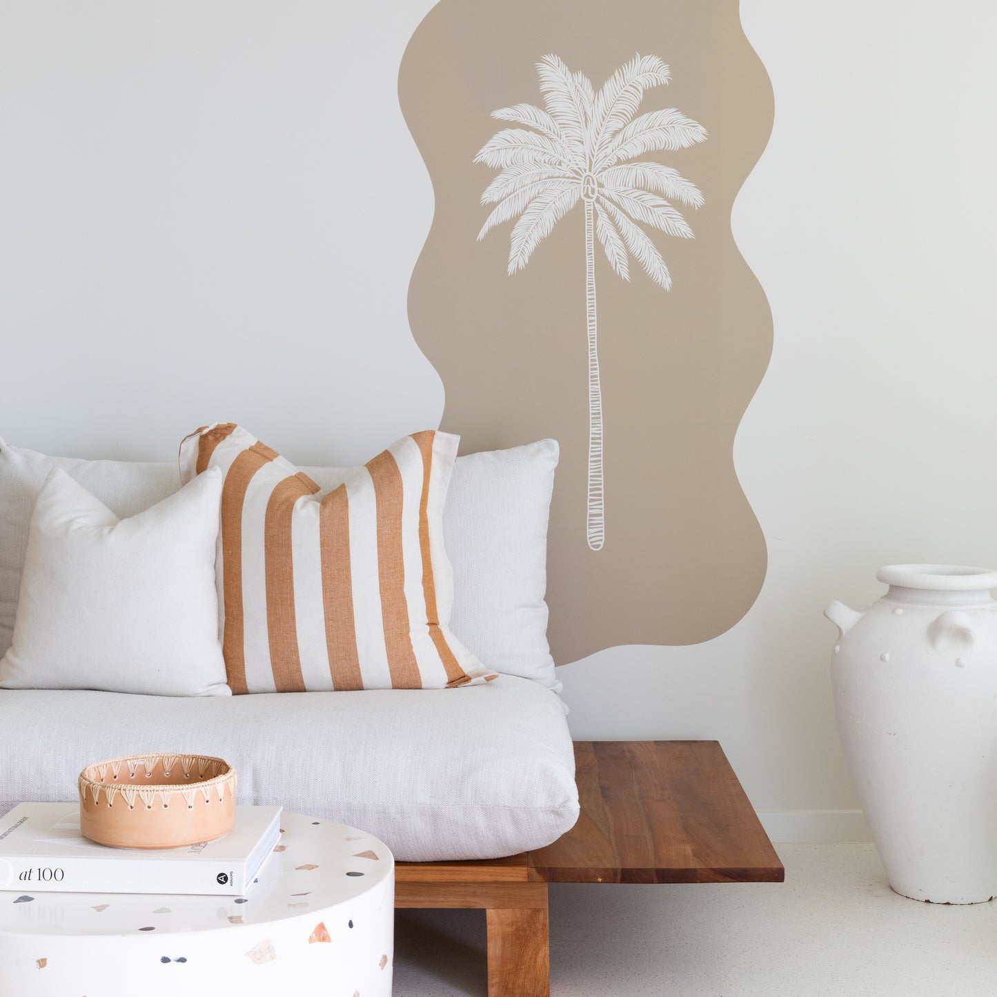Wavy Paradiso Palm Coconut Husk Decal