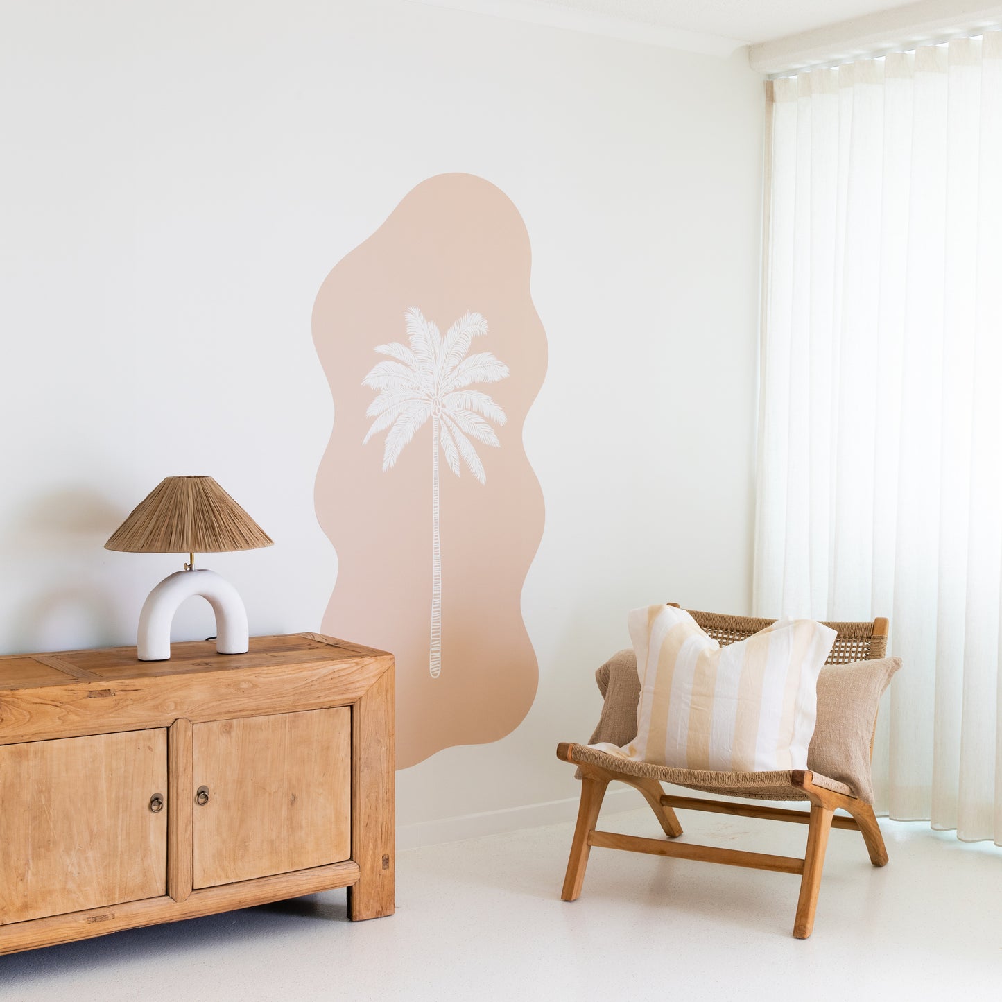 Wavy Paradiso Palm Coral Reef Decal