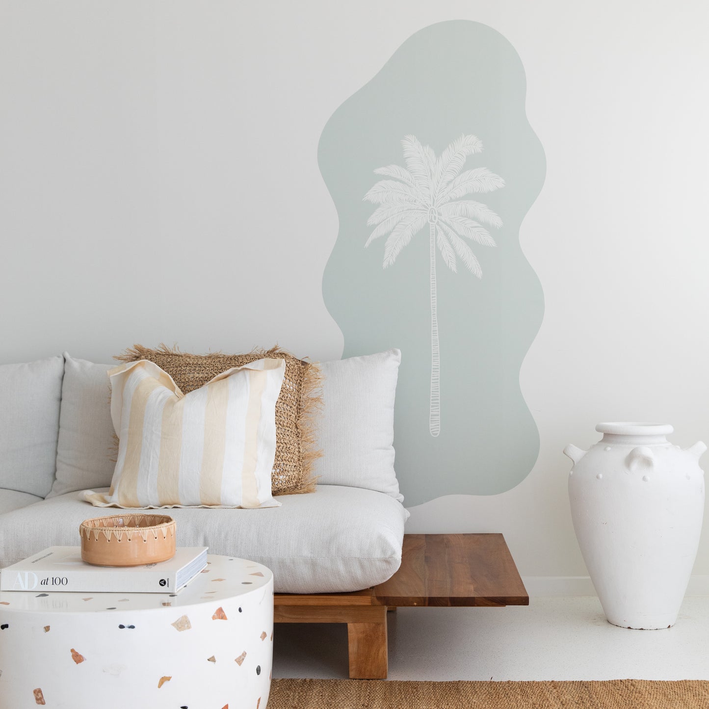 Wavy Paradiso Palm Sea Foam Decal