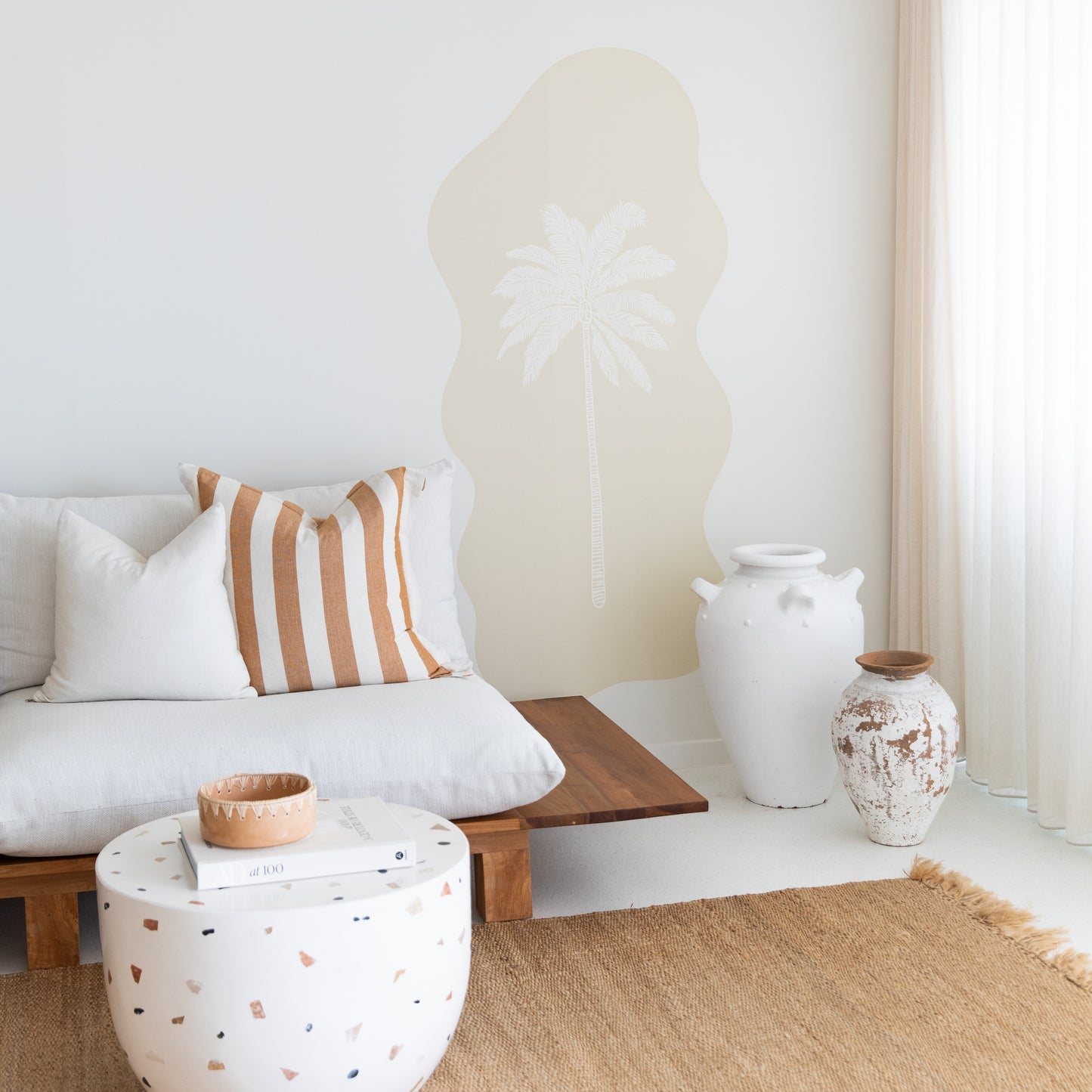 Wavy Paradiso Palm Sea Shell Decal