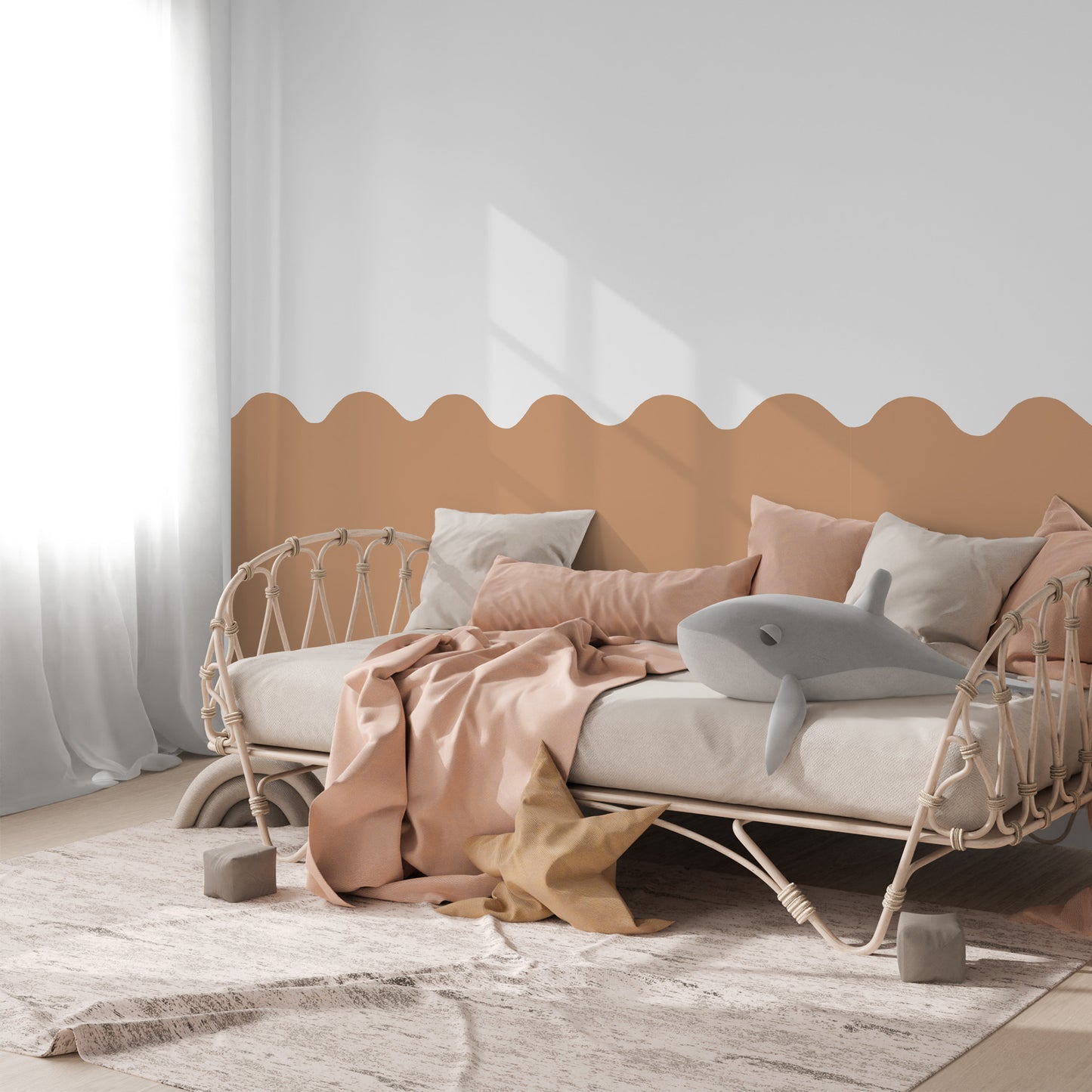 Wavy Half Wall Decal Moleskin