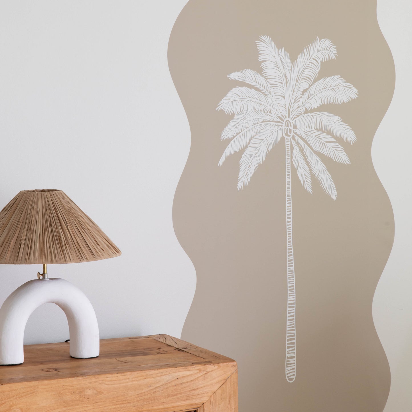 Wavy Paradiso Palm Coconut Husk Decal