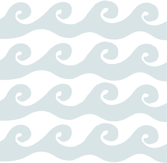 Pattern of wavy lines in light blue on a white background