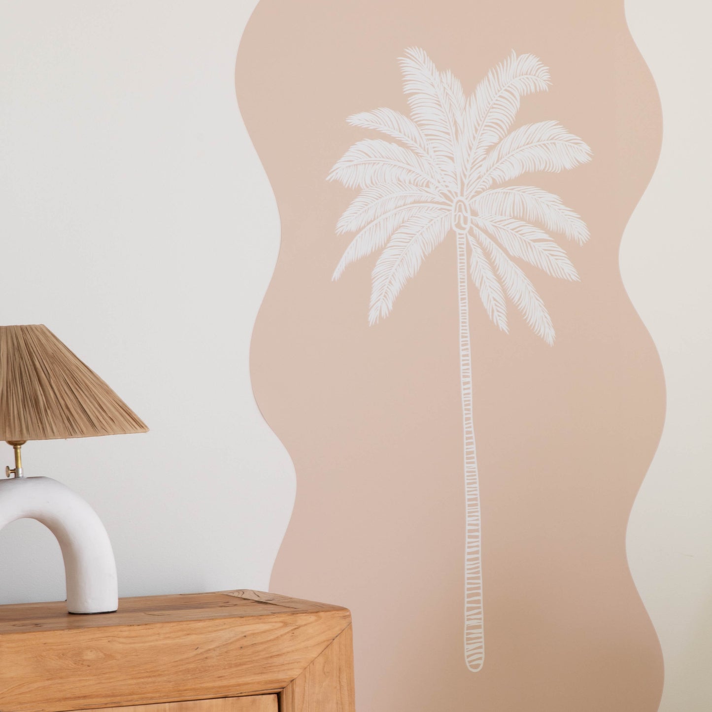 Wavy Paradiso Palm Coral Reef Decal