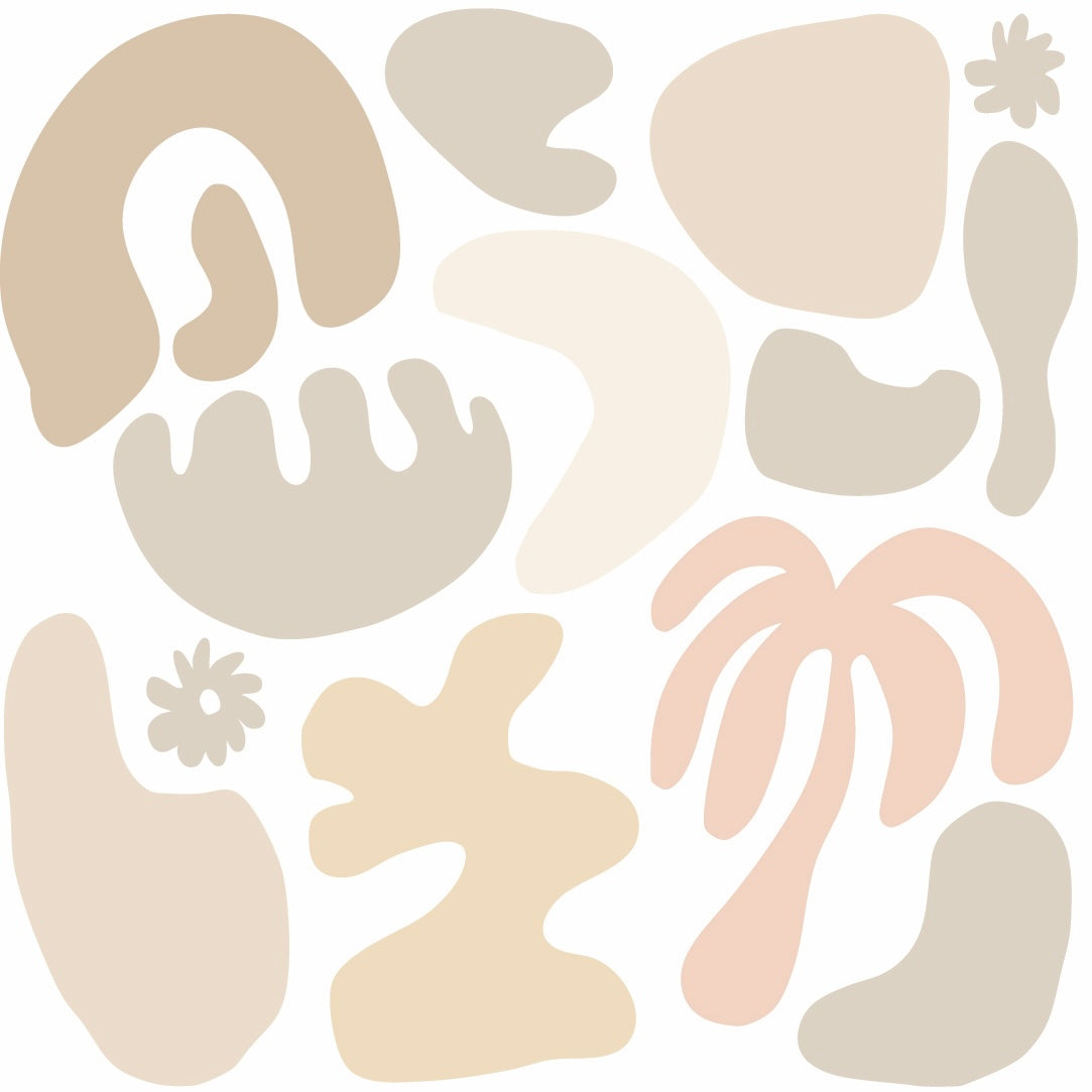 Removable mini pastel shapes wall decals – neutral boho wall art for kids room