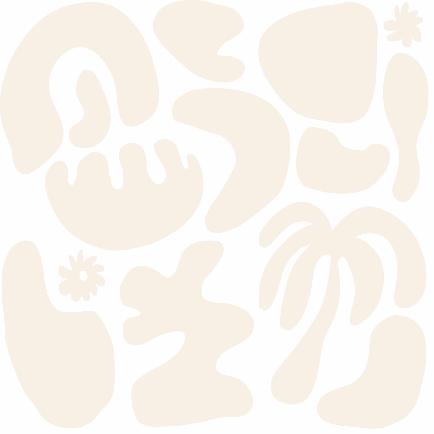 Beige abstract shapes on a white background
