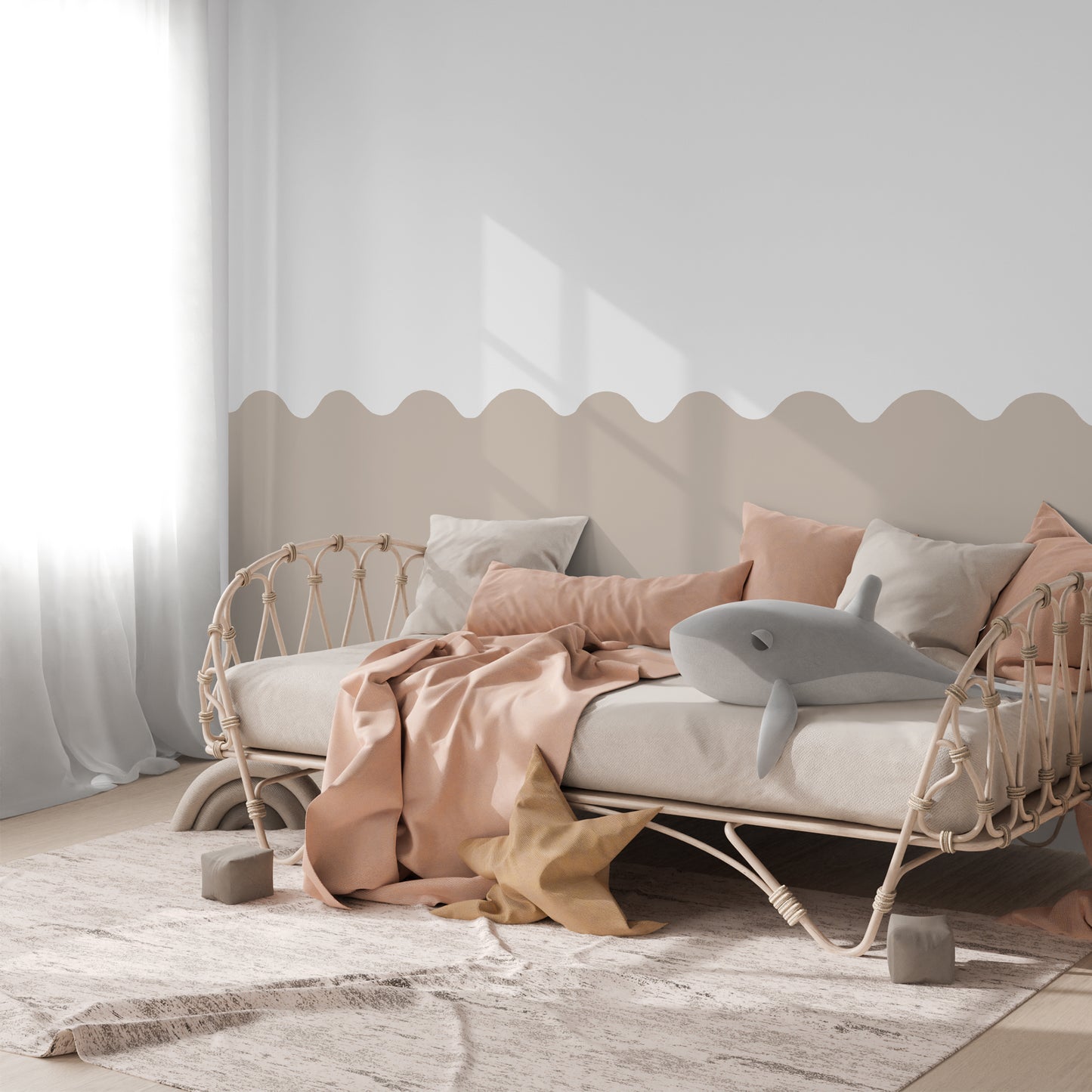 Wavy Half Wall Decal Storm