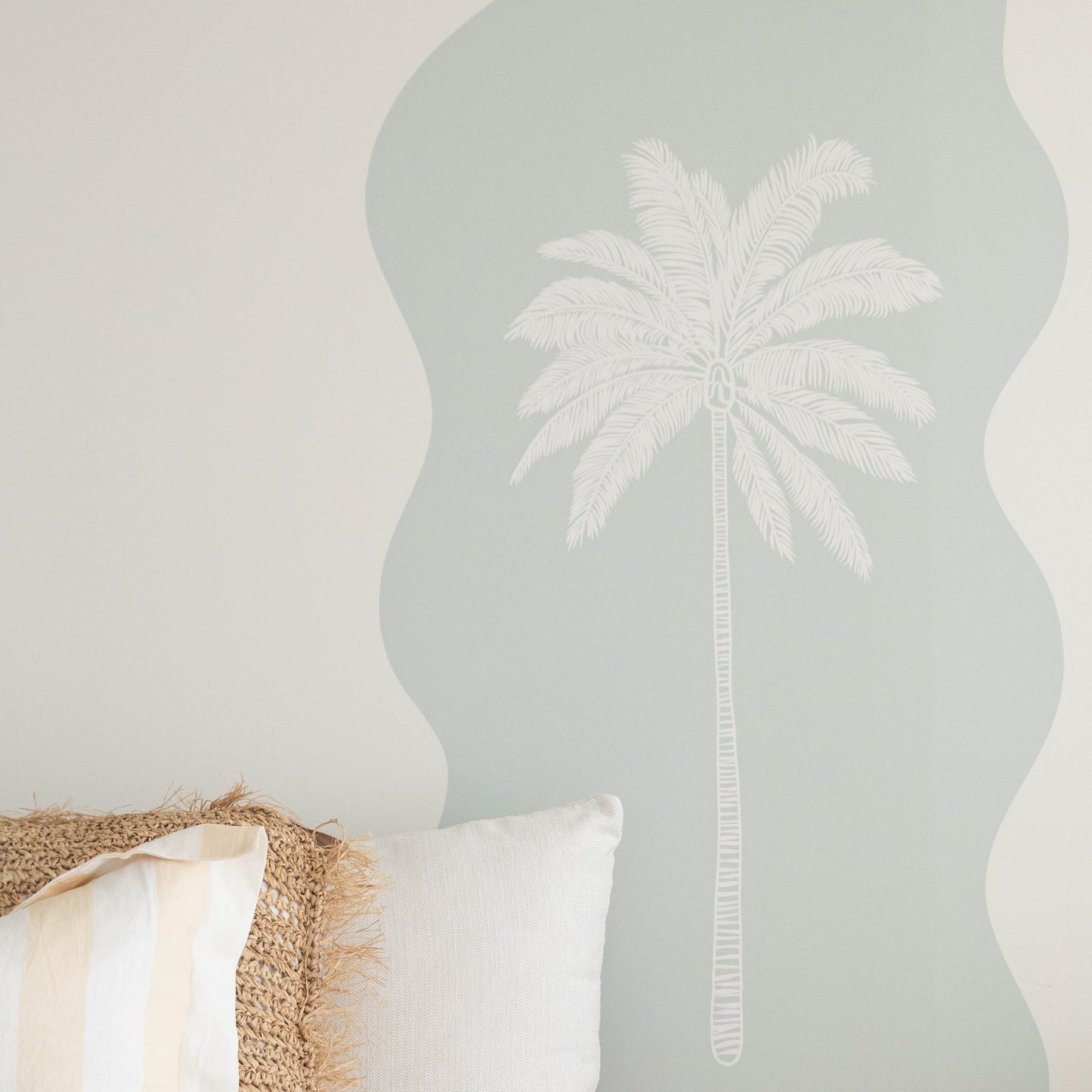 Wavy Paradiso Palm Sea Foam Decal
