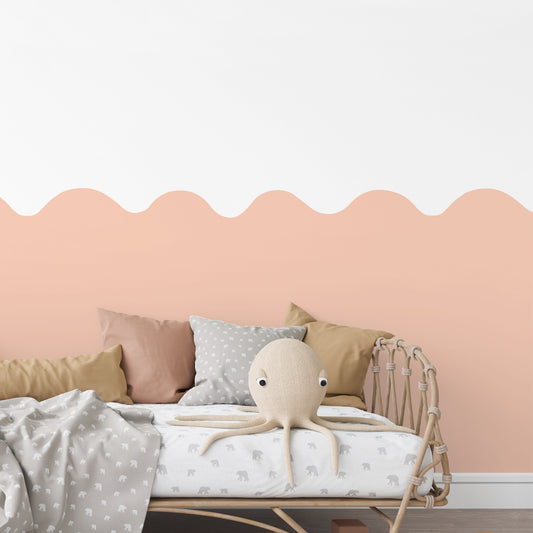 Wavy Half Wall Decal Apricot