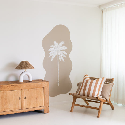 Wavy Paradiso Palm Coconut Husk Decal