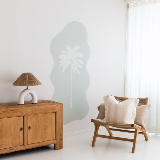 Wavy Paradiso Palm Sea Foam Decal