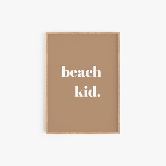 Beach Kid Terracotta Print
