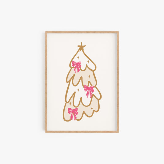 Boho Noel Christmas Tree Print