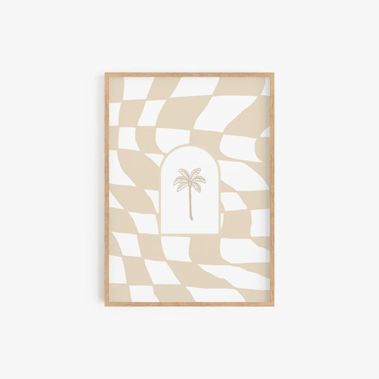 Checkered Palms Print