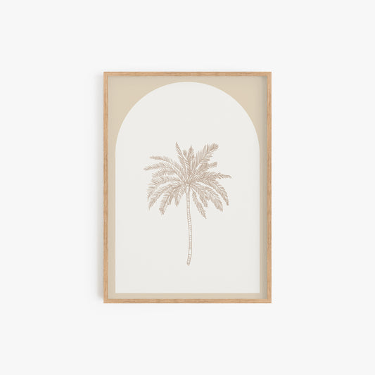 Paradise Palm Latte Print