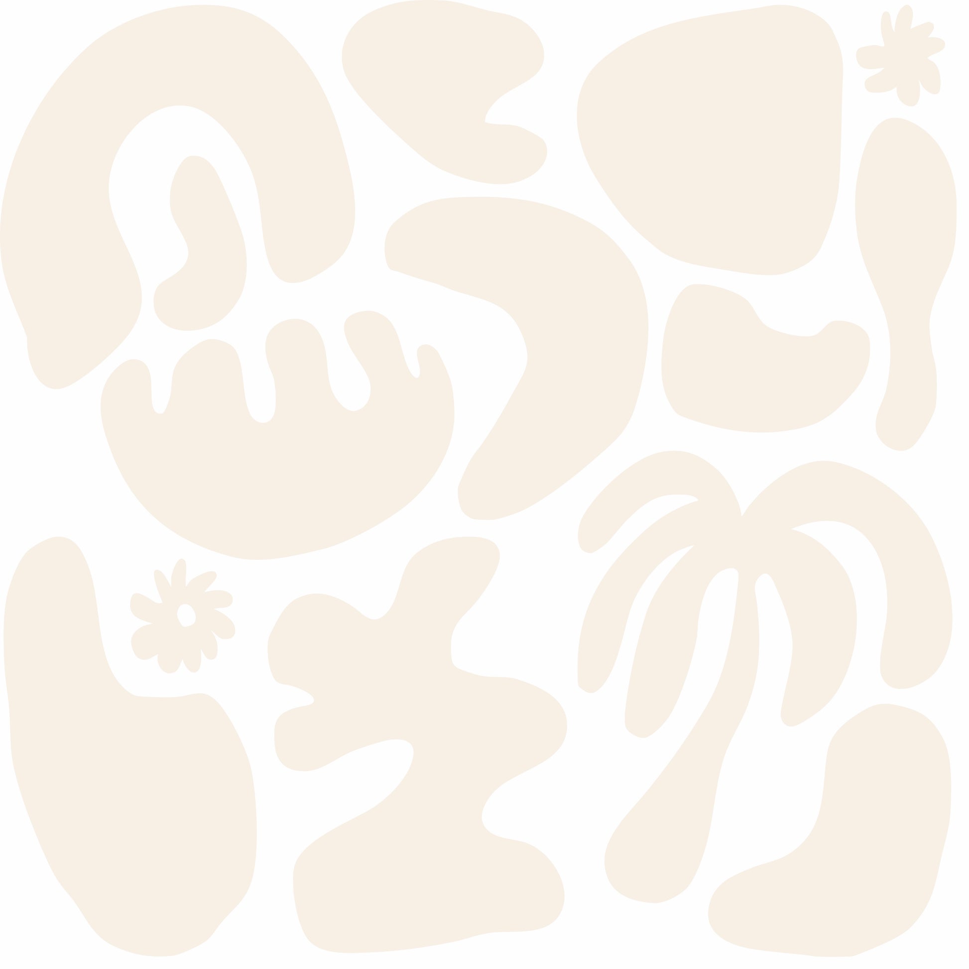 Beige abstract shapes on a white background