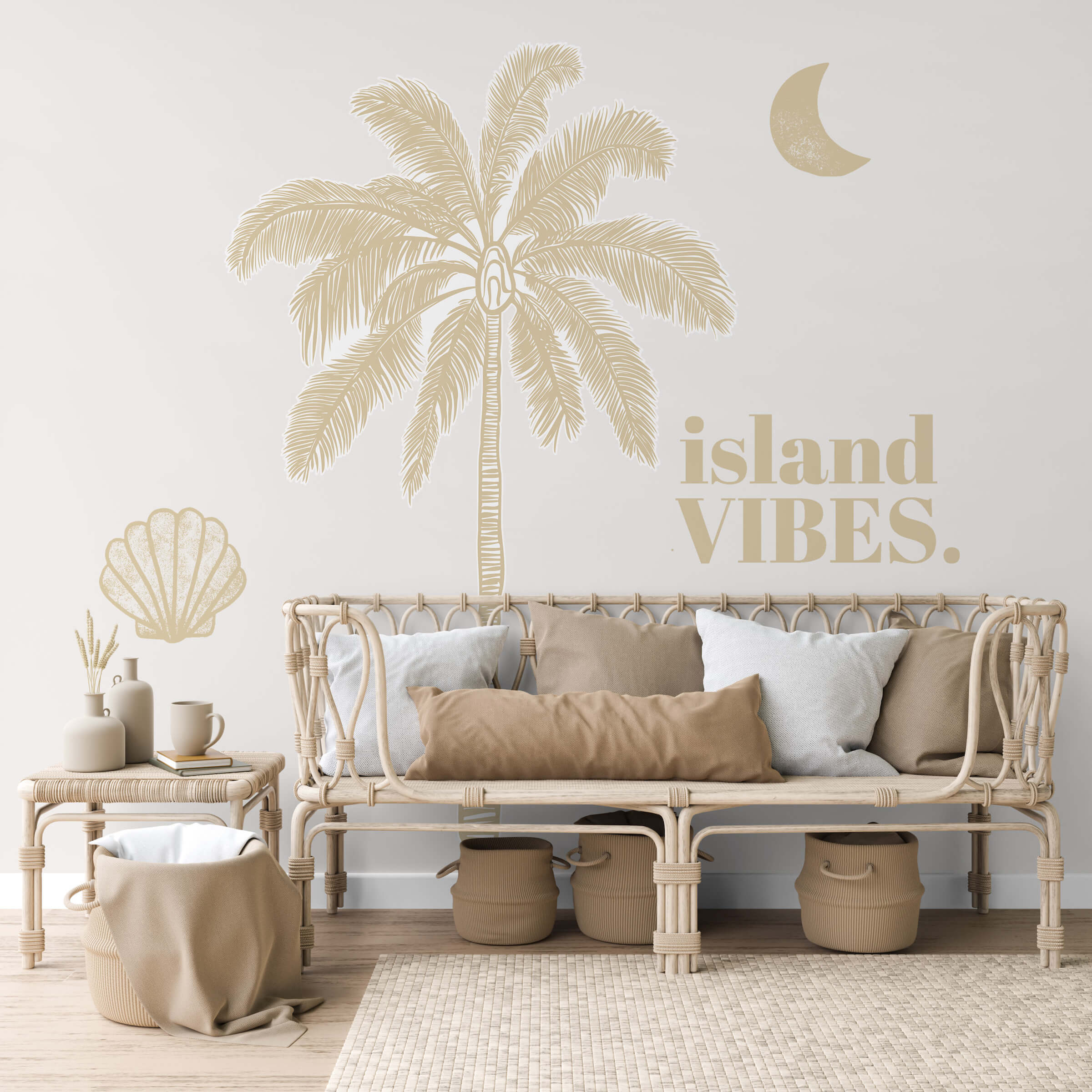 island vibes palm tree decal sand