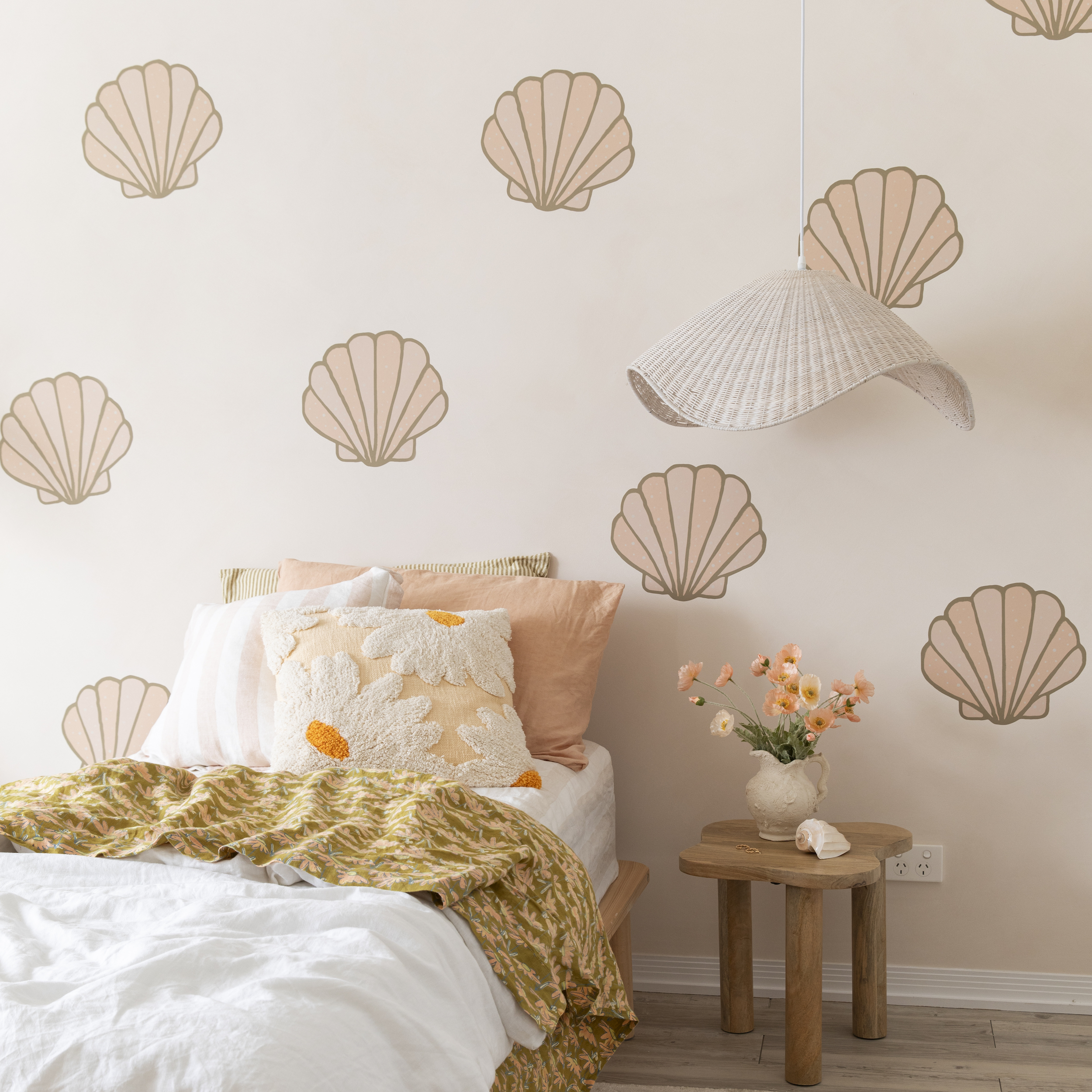 Large Seashell Decals Pink