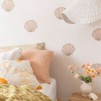 Small Seashell Decals Pink Close up